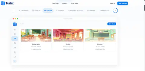 Screenshot of Tuitix Tuition Management System